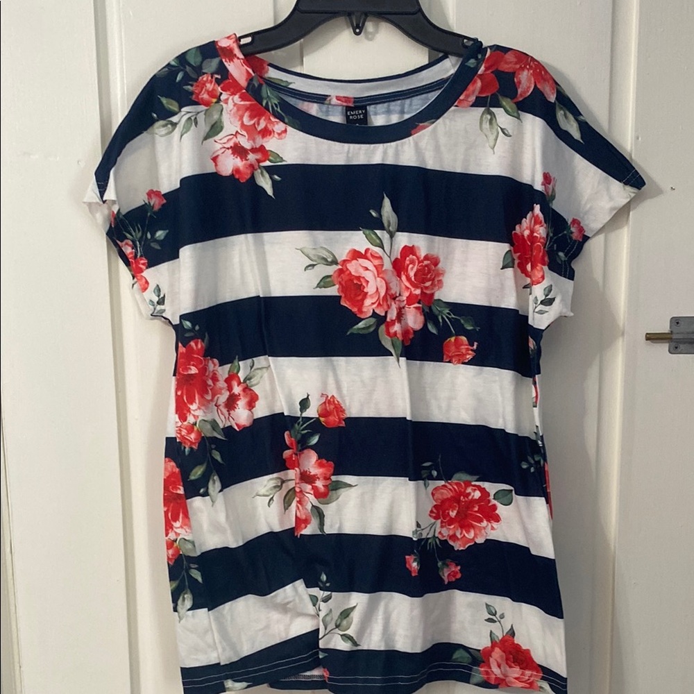 SHEIN Floral Striped Women's Top